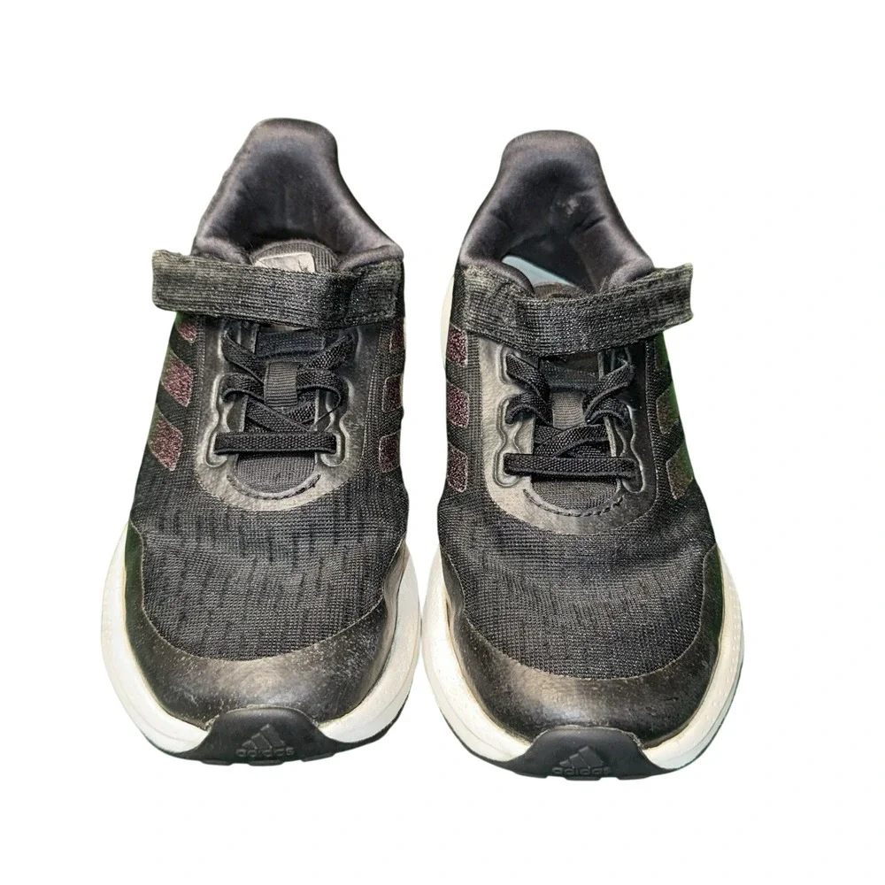 Adidas Bounce‎ Kids Running Shoes Black Purple Sparkle H01876 Size 1 US